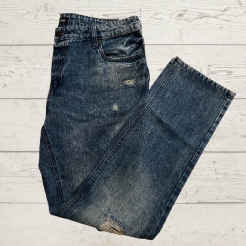 Crooks & Castles jeans men's 38x32 regular fit straight blue denim pants